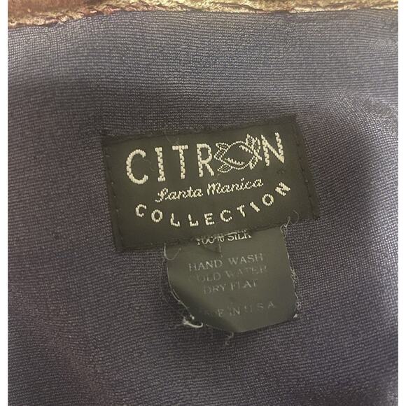 Citron Santa Monica Women's S Multicolor Silk Velvet Artsy Floral Tunic Top EUC - Picture 3 of 3